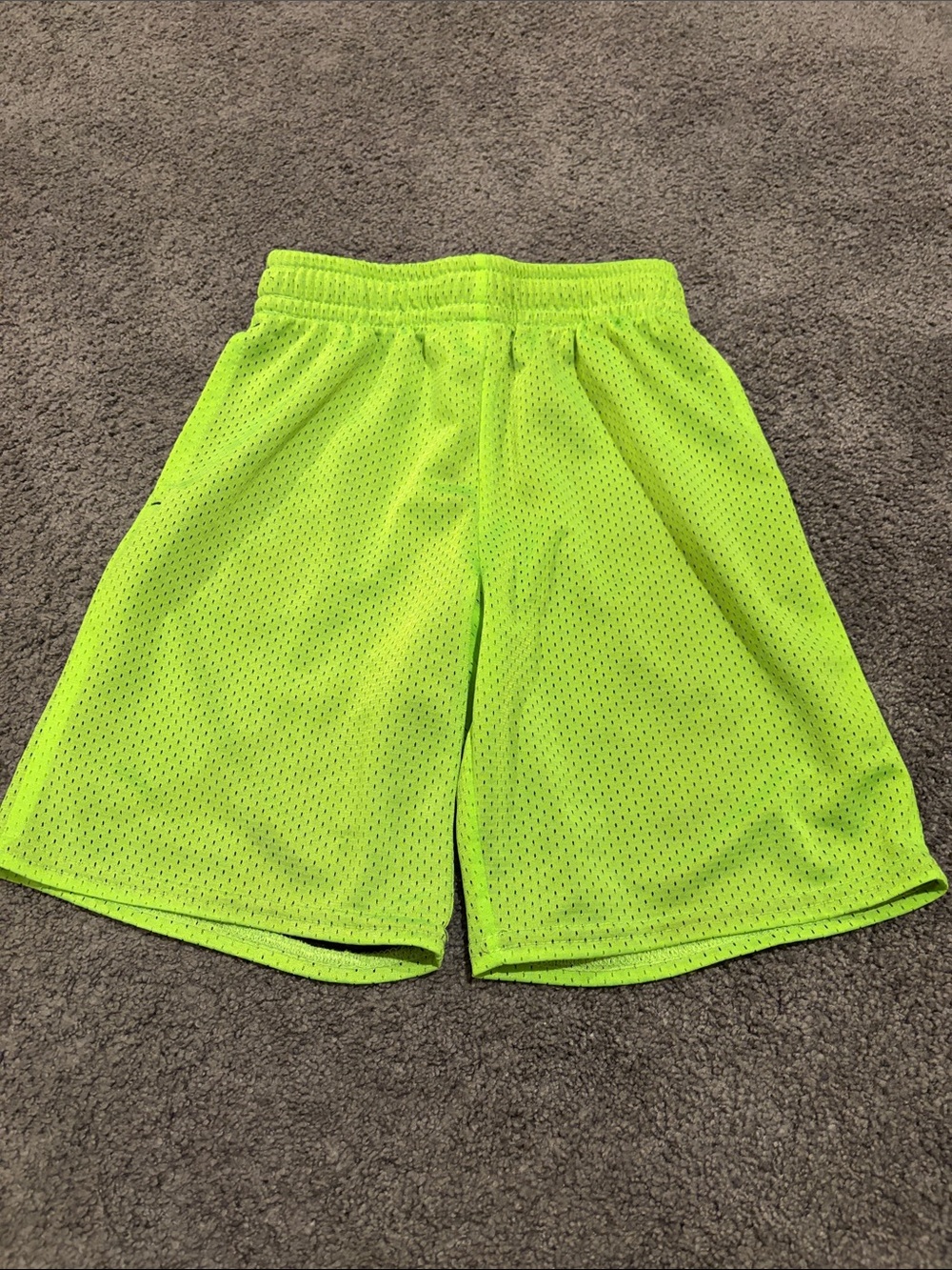 Boys size 8 Neon Green Athletic Mesh Shorts with Elastic Waist